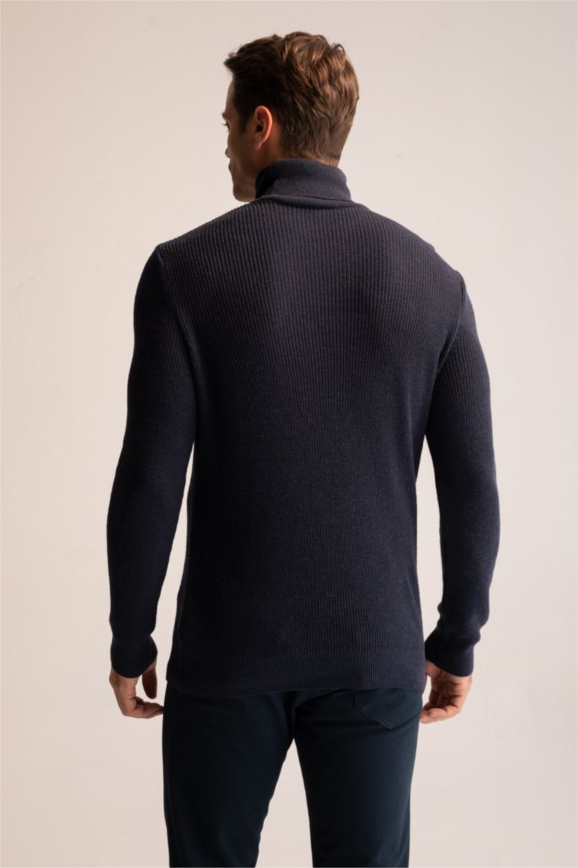 Erkek Lacivert Regular Fıt Kazak