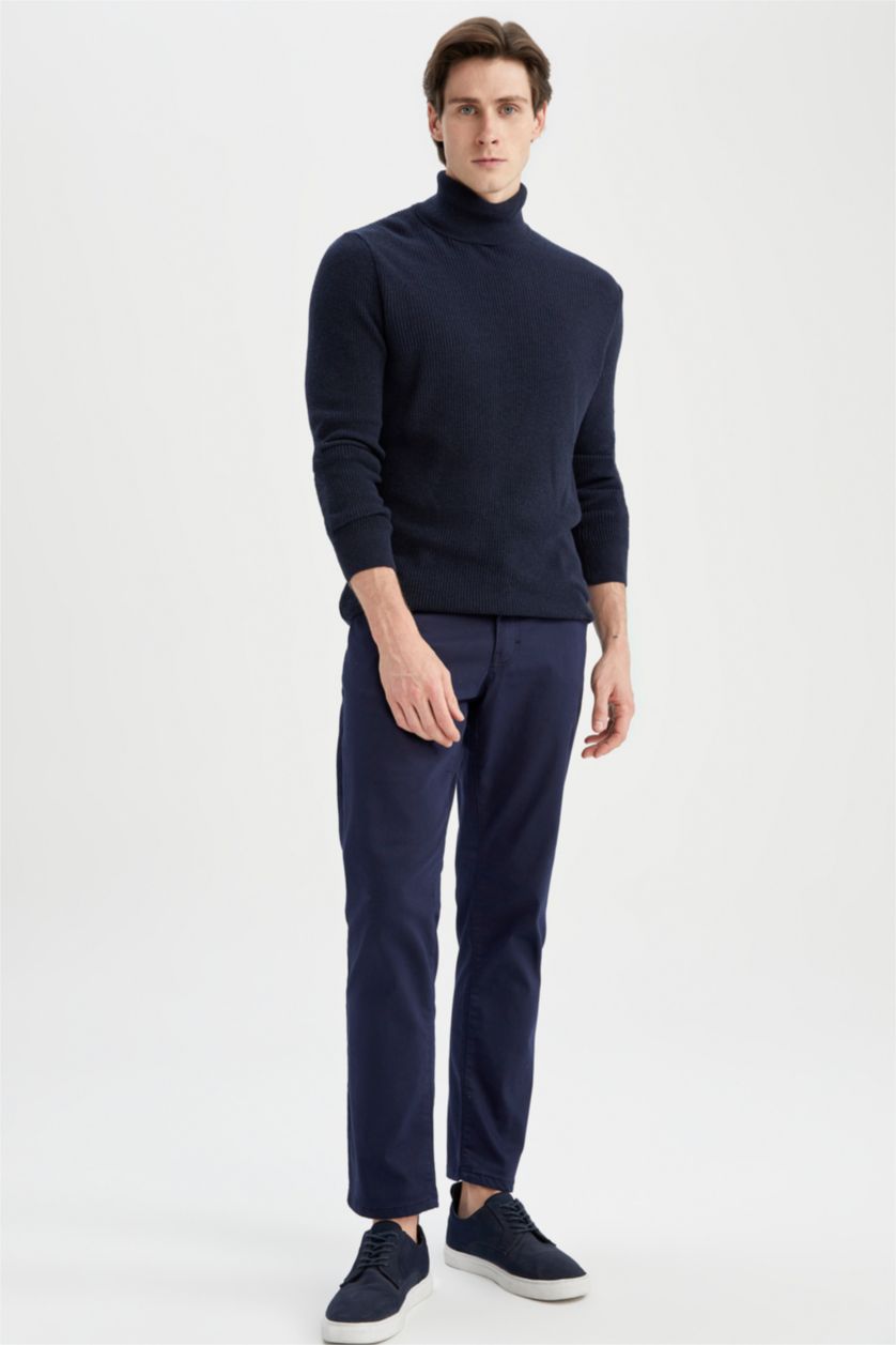 Erkek Lacivert Regular Fıt Kazak