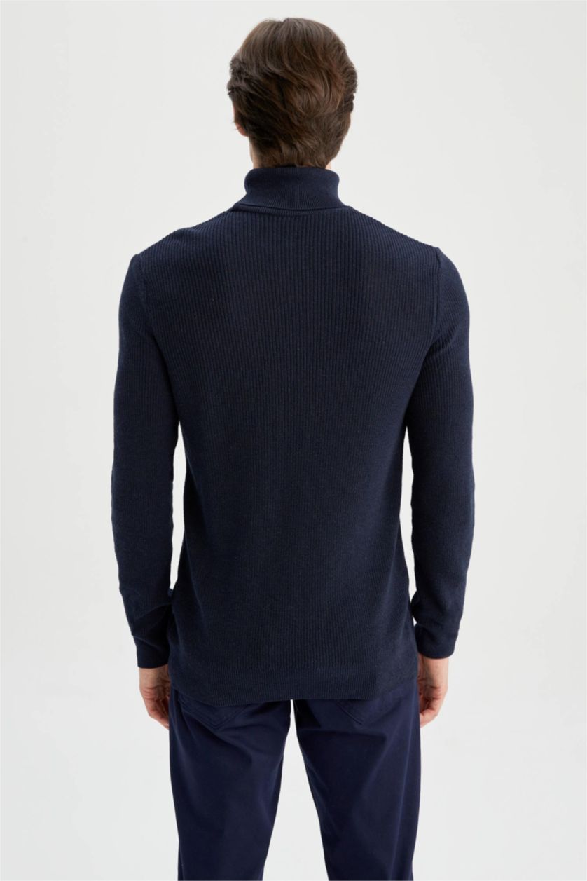 Erkek Lacivert Regular Fıt Kazak