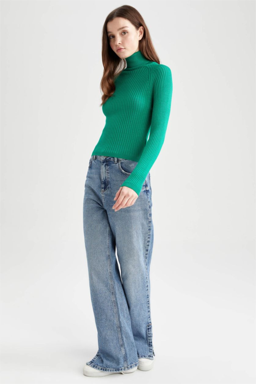 WOMAN Green Slim Fit Pullover