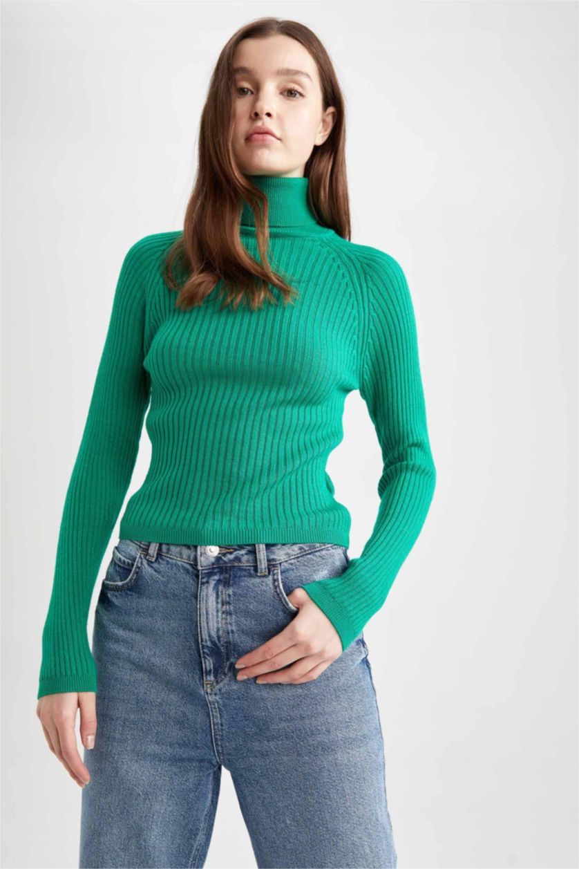 WOMAN Green Slim Fit Pullover