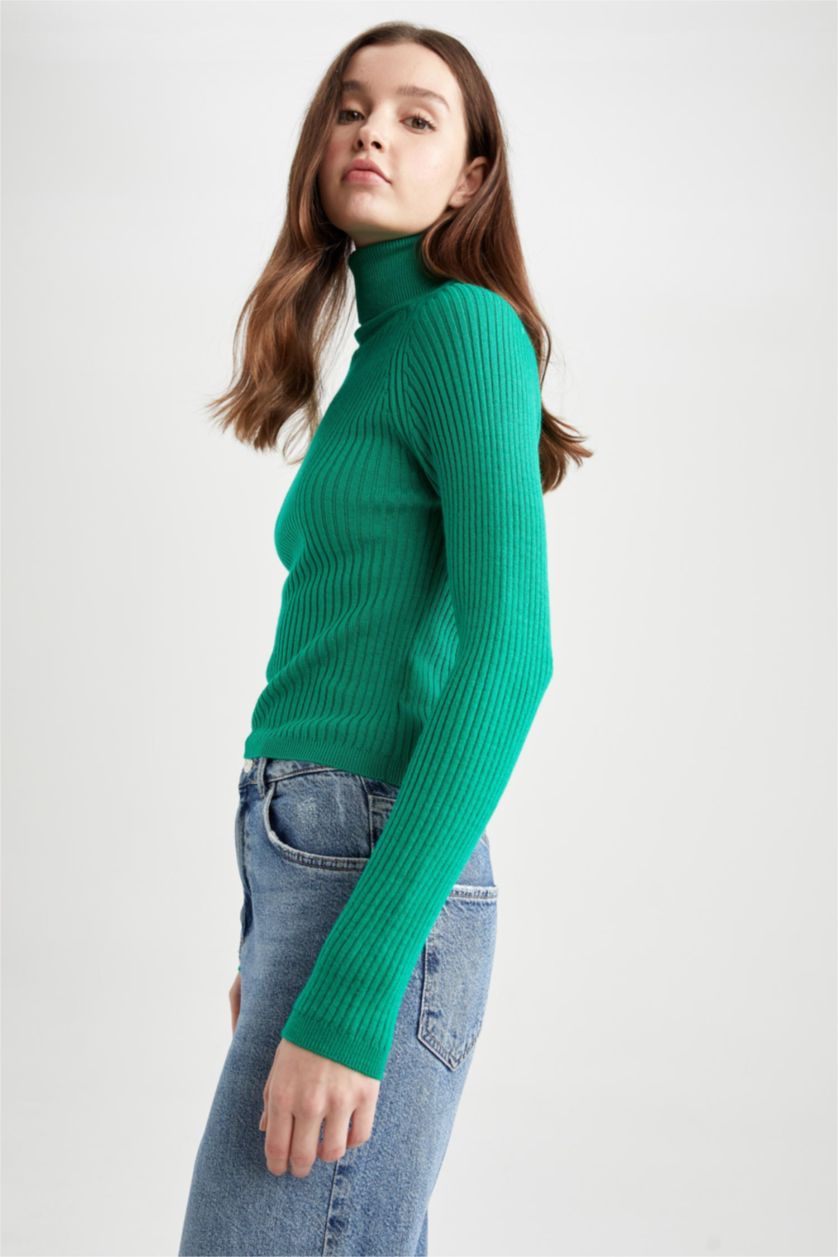 WOMAN Green Slim Fit Pullover
