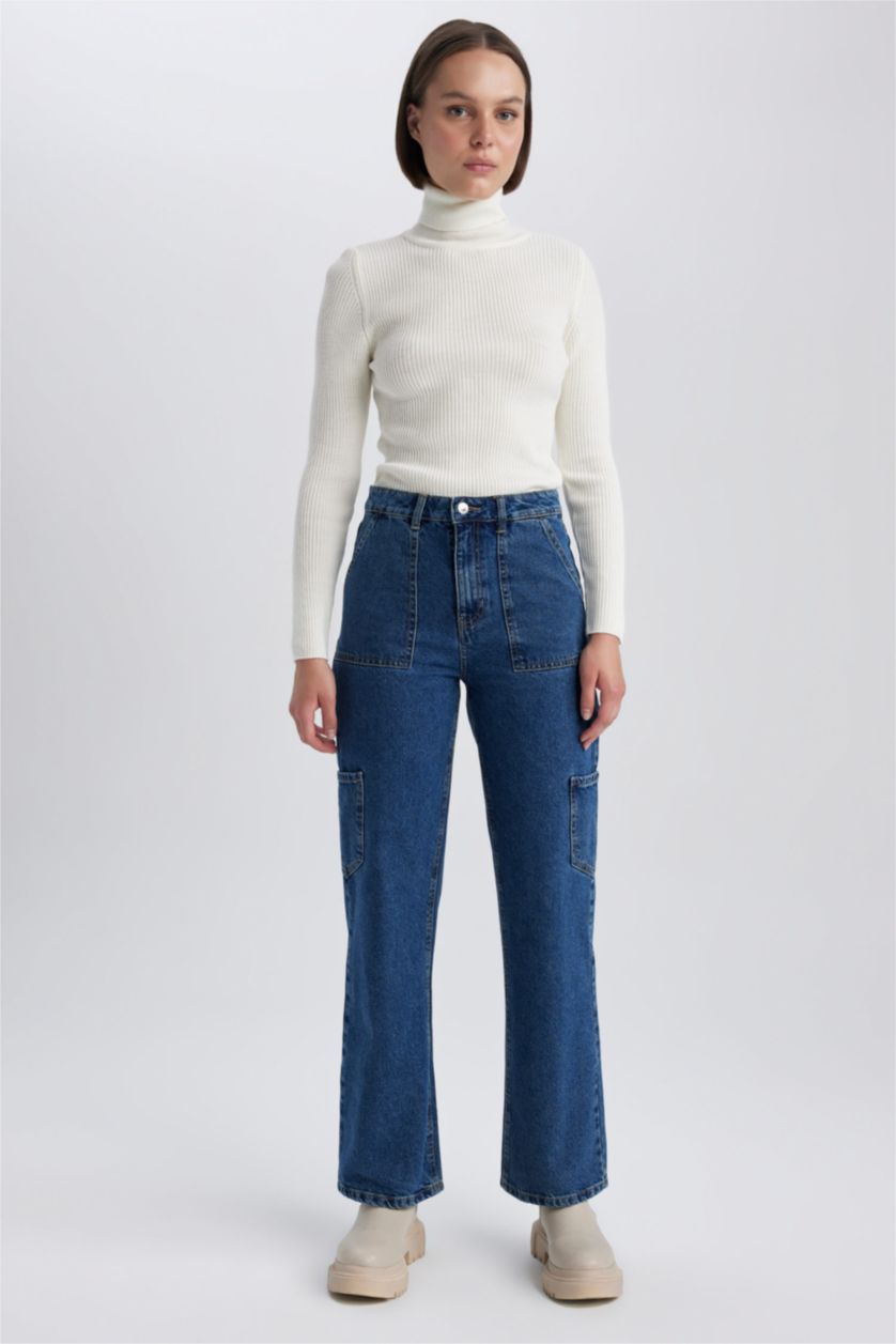 FEMME Écru Pull-Over Coupe Slim Col De Tortue