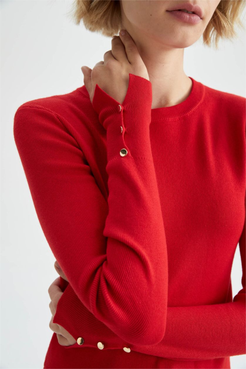 WOMAN Red Slim Fit Pullover