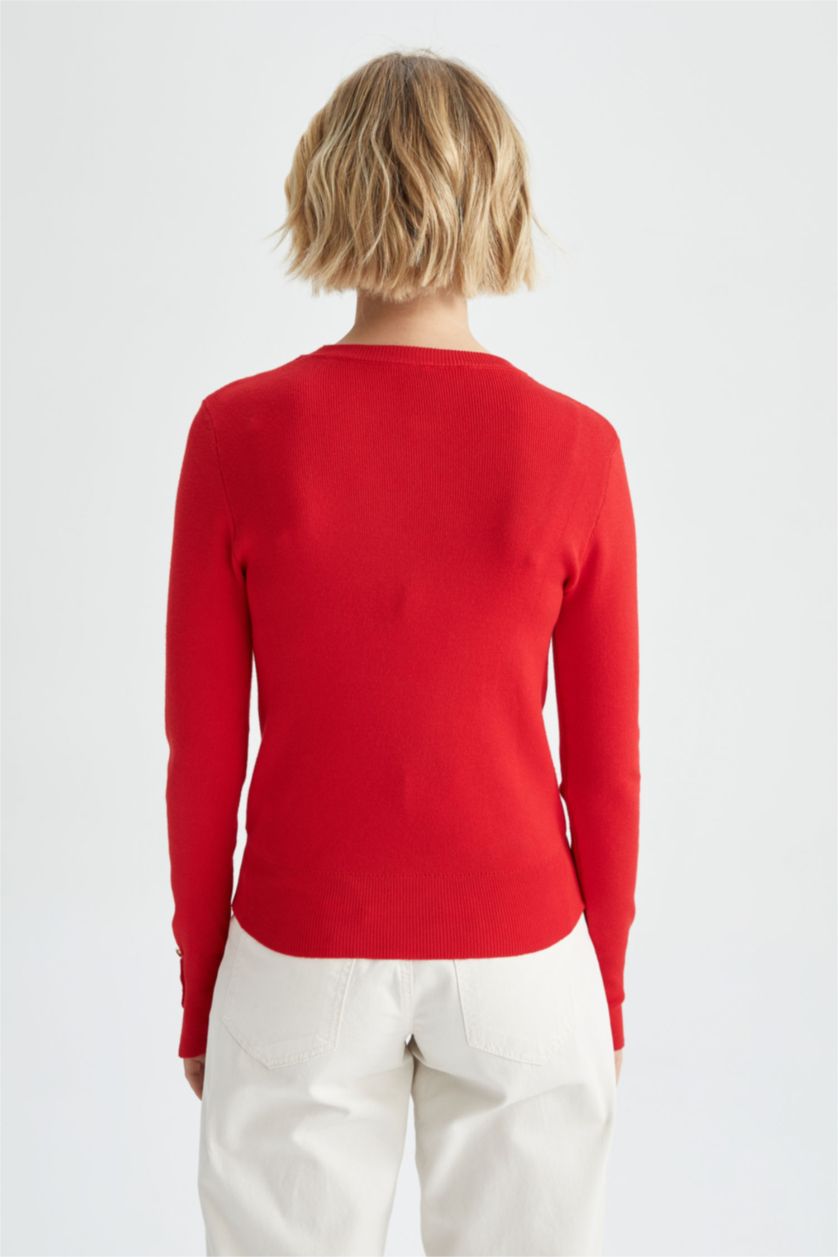 WOMAN Red Slim Fit Pullover