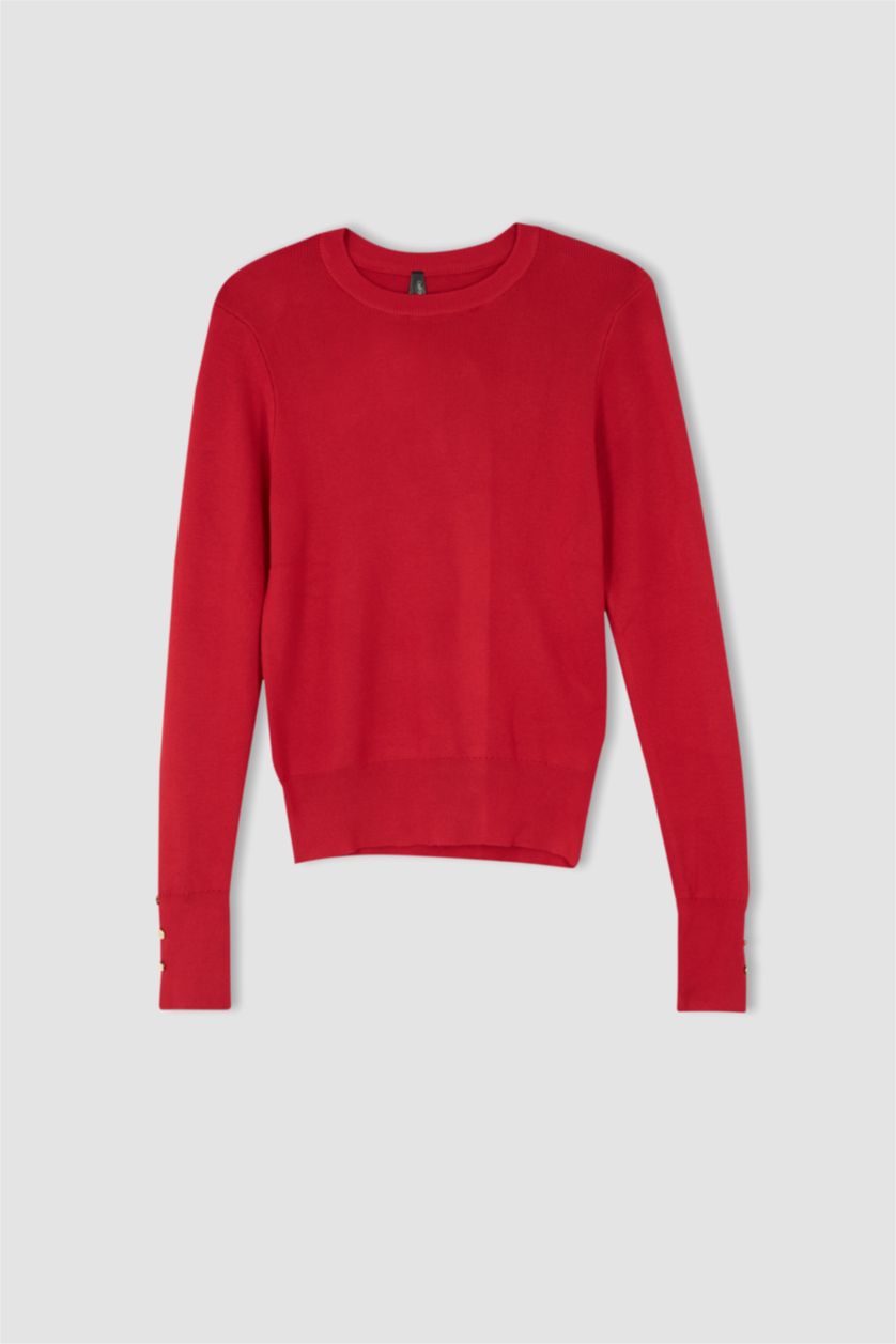 WOMAN Red Slim Fit Pullover