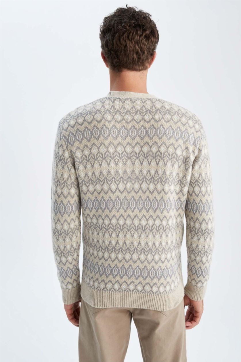 MAN Light Beige Melange Relax Fit Cardigan