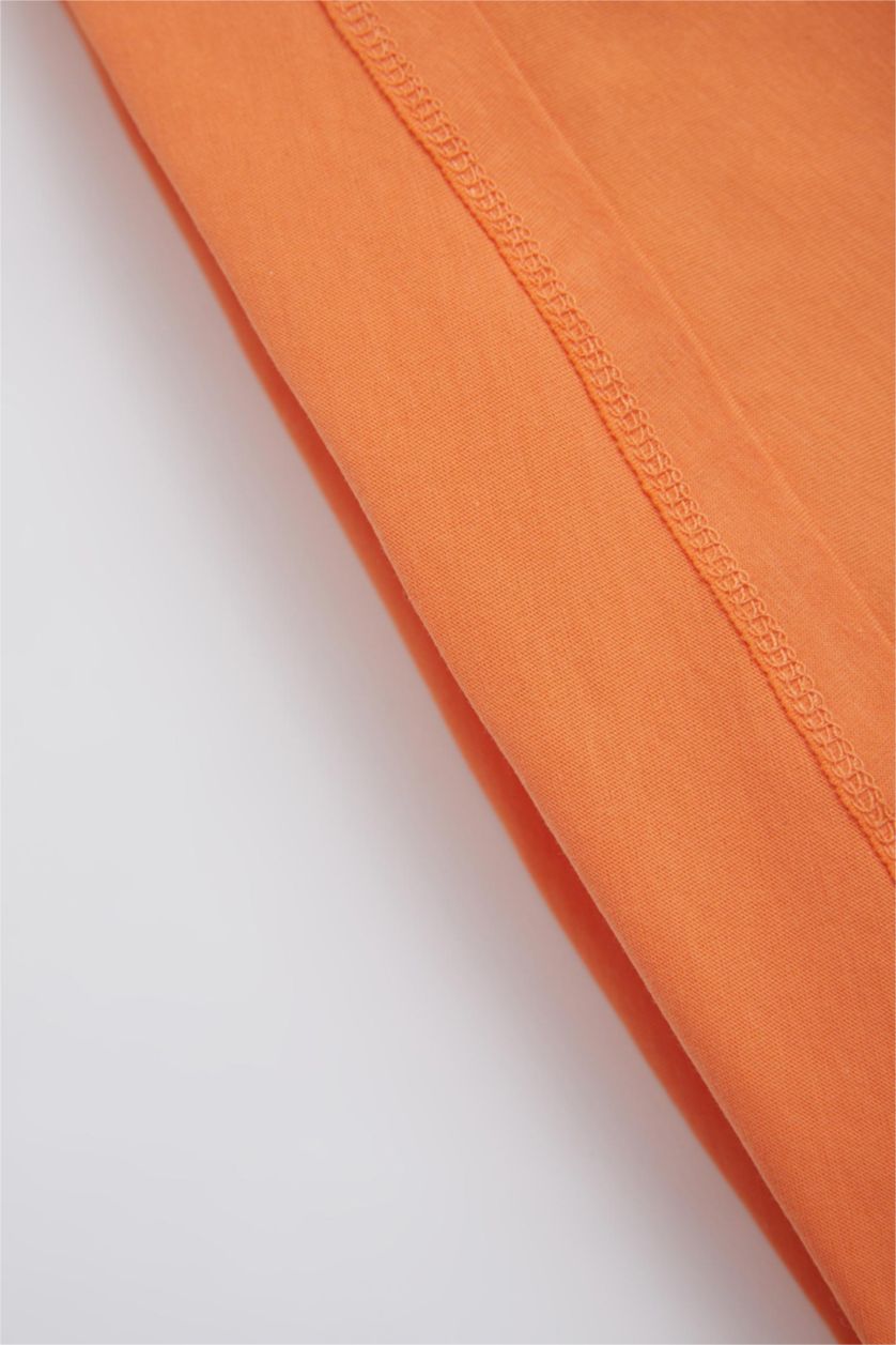 BABY GIRL Orange Baby Girl Crew Neck 2-Pack Cotton Short Sleeved T-Shirt