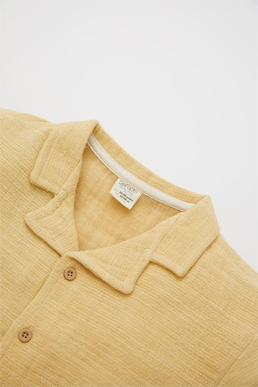 BÉBÉ GARÇON Jaune Clair Ensemble Short Et Chemise Regular Fit Garçon En Coton - Deux Pièces