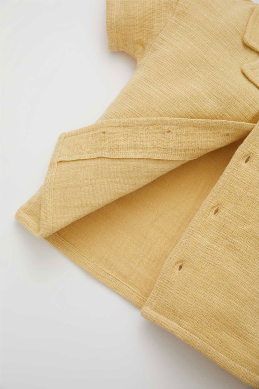 BÉBÉ GARÇON Jaune Clair Ensemble Short Et Chemise Regular Fit Garçon En Coton - Deux Pièces