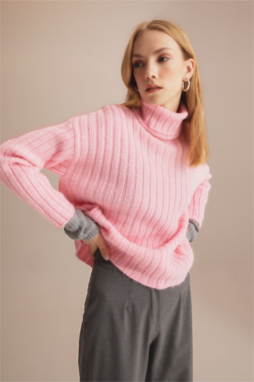 نساء زهري تونيك واسع برقبة مدورة