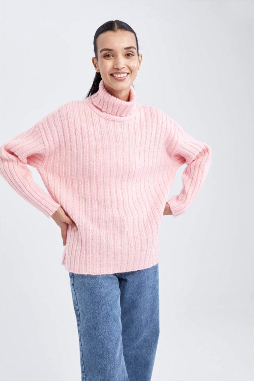 نساء زهري تونيك واسع برقبة مدورة