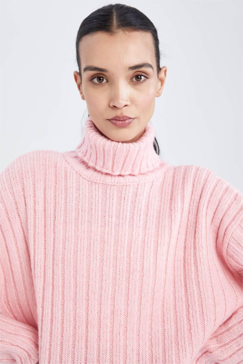 نساء زهري تونيك واسع برقبة مدورة