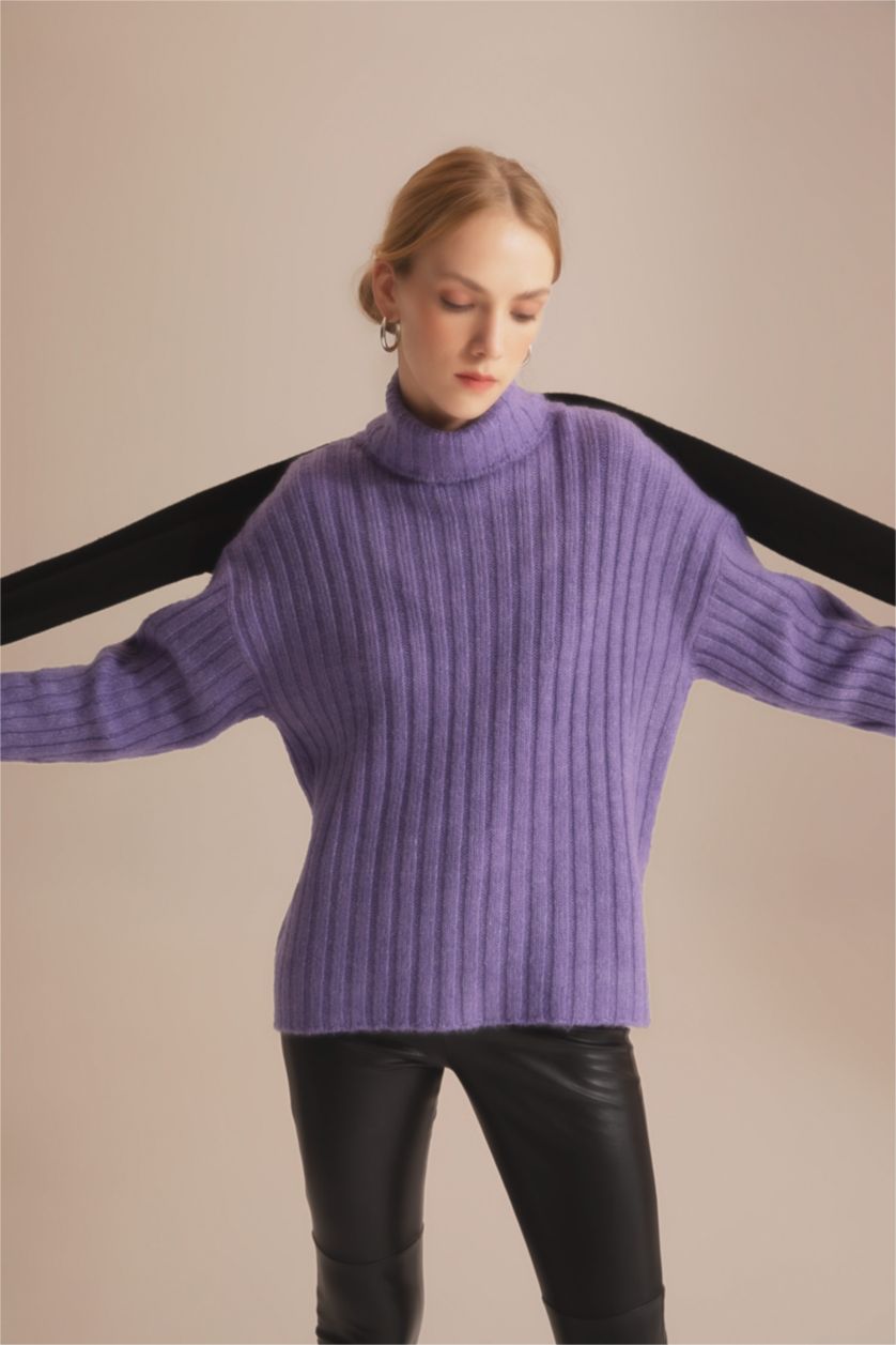 WOMAN Lilac Oversize Fit Ribana Tunic