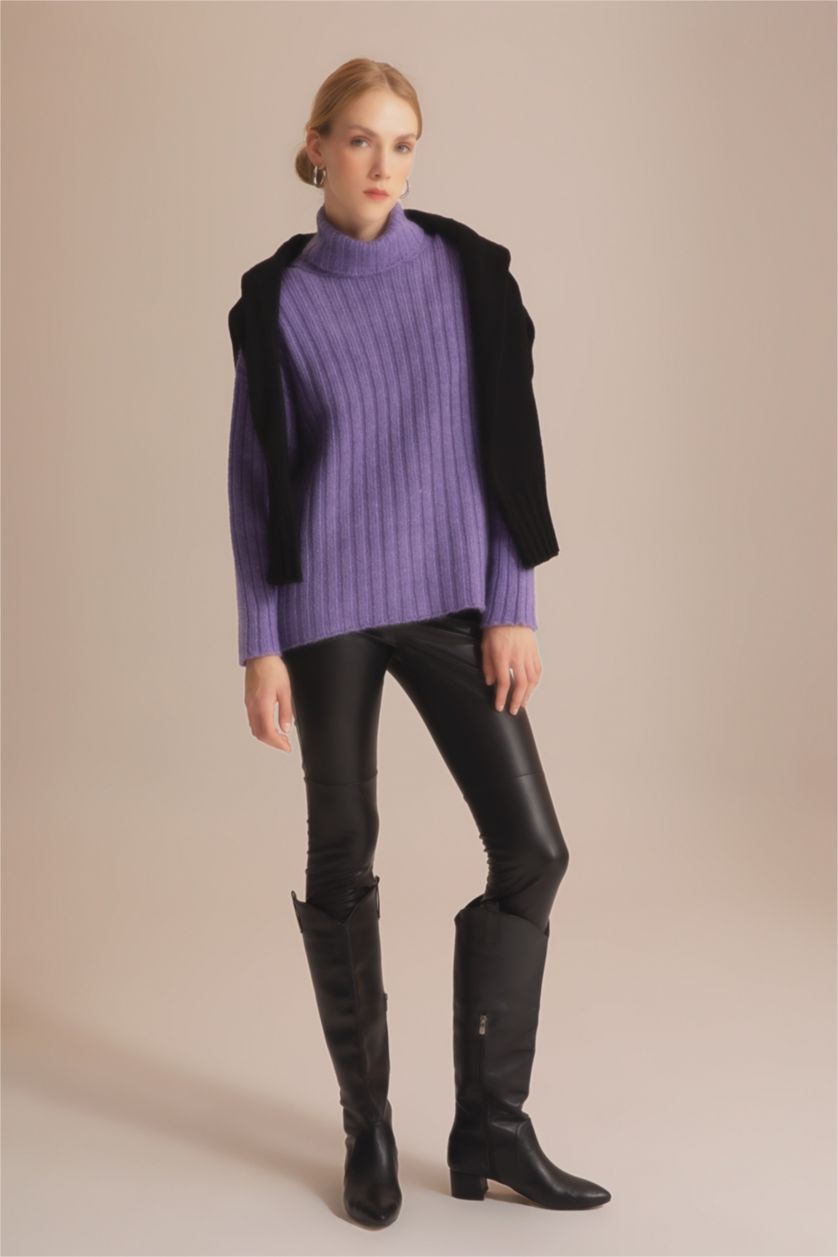 WOMAN Lilac Oversize Fit Ribana Tunic