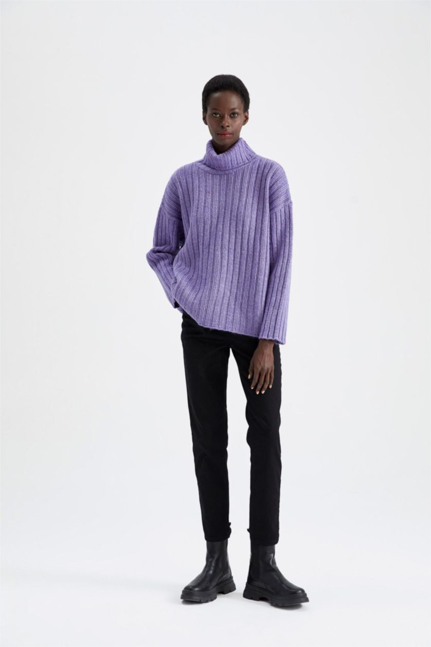WOMAN Lilac Oversize Fit Ribana Tunic