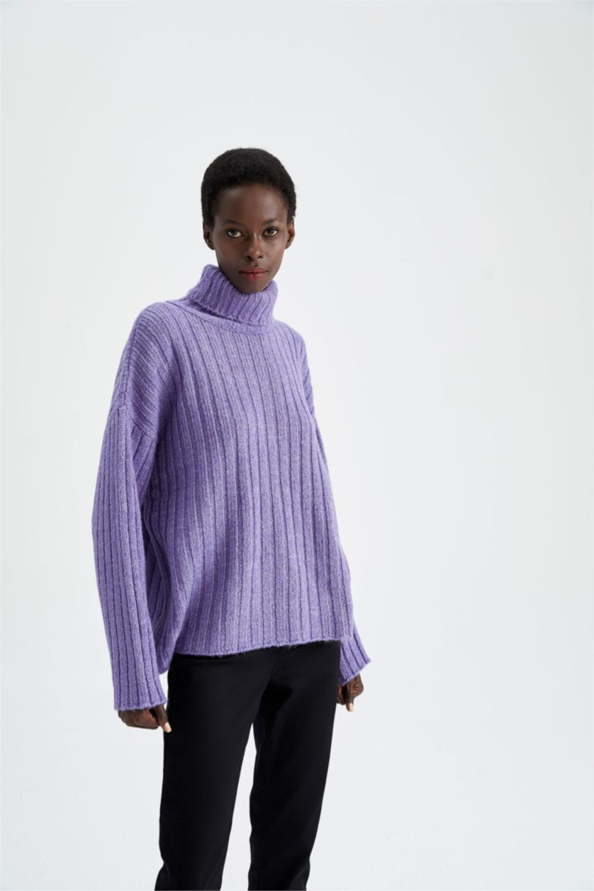 WOMAN Lilac Oversize Fit Ribana Tunic