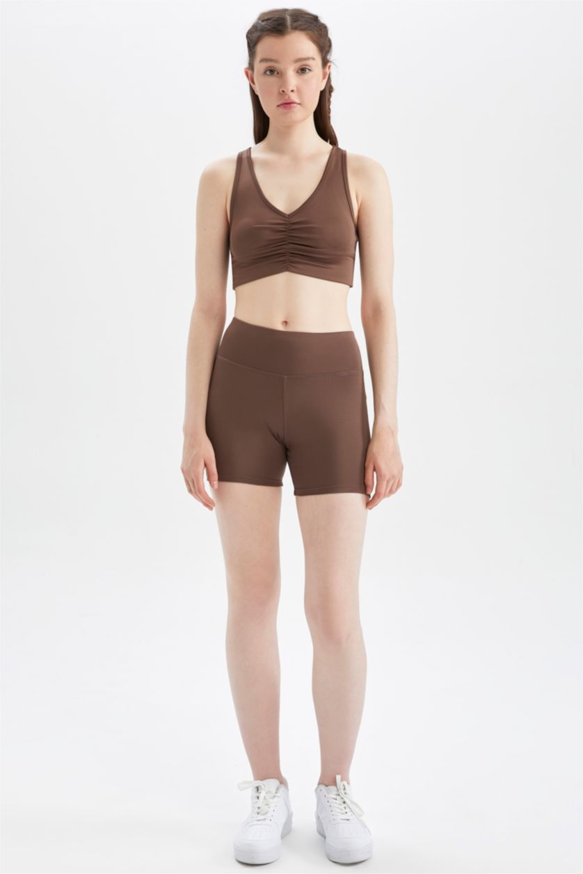 FEMME Marron Defacto Fit V Neck Athlète Athlète