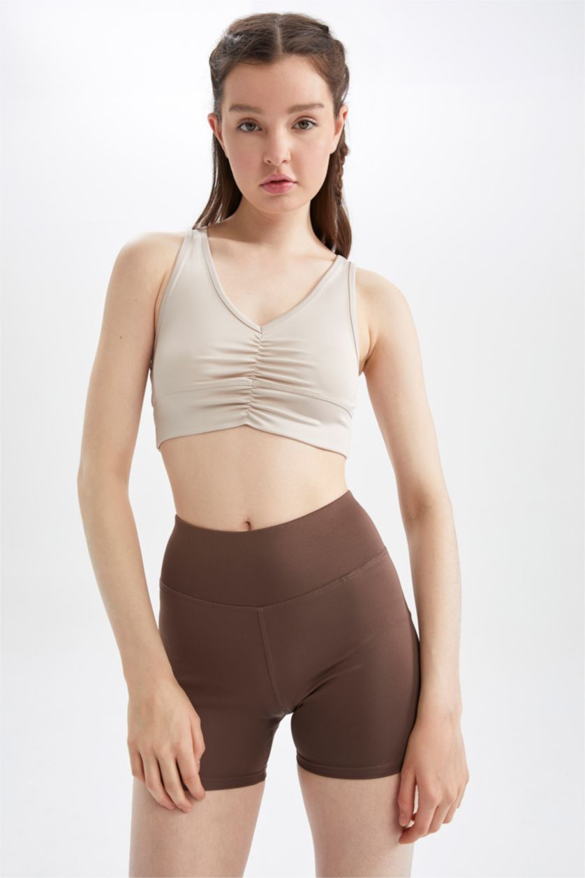 نساء حجري فاتح كروب توب بحمالات بياقة V