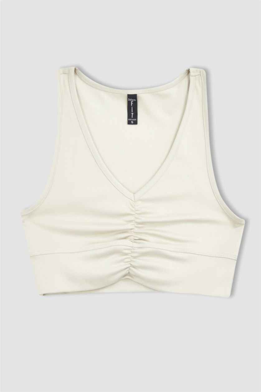 نساء حجري فاتح كروب توب بحمالات بياقة V