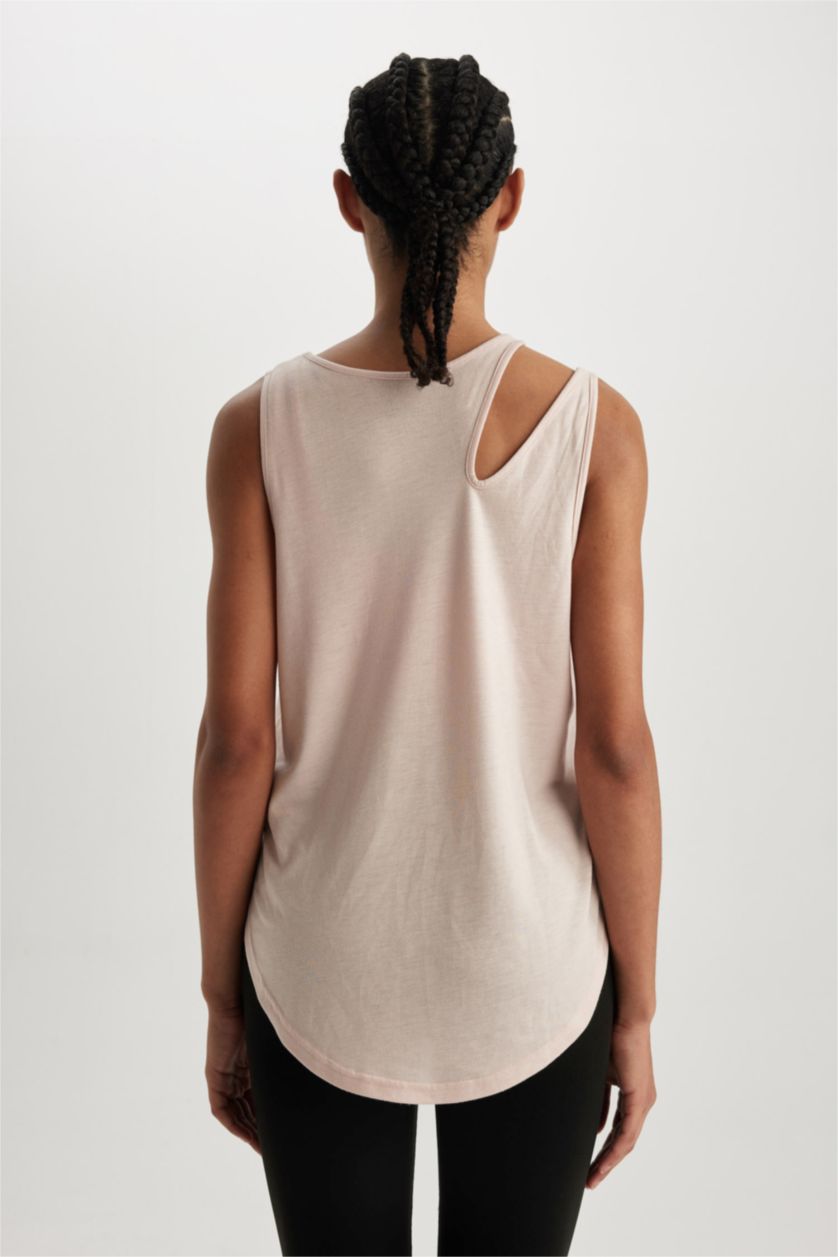 WOMAN Light Pink Crew Neck Sleeveless Singlet