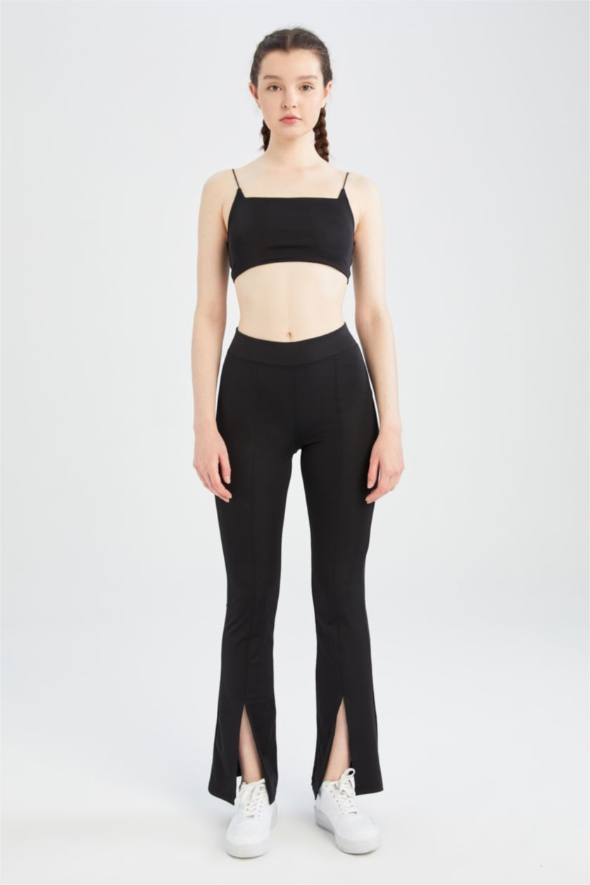 FEMME Noir Defacto Fit - Crop top à col ras du cou et bretelles en corde