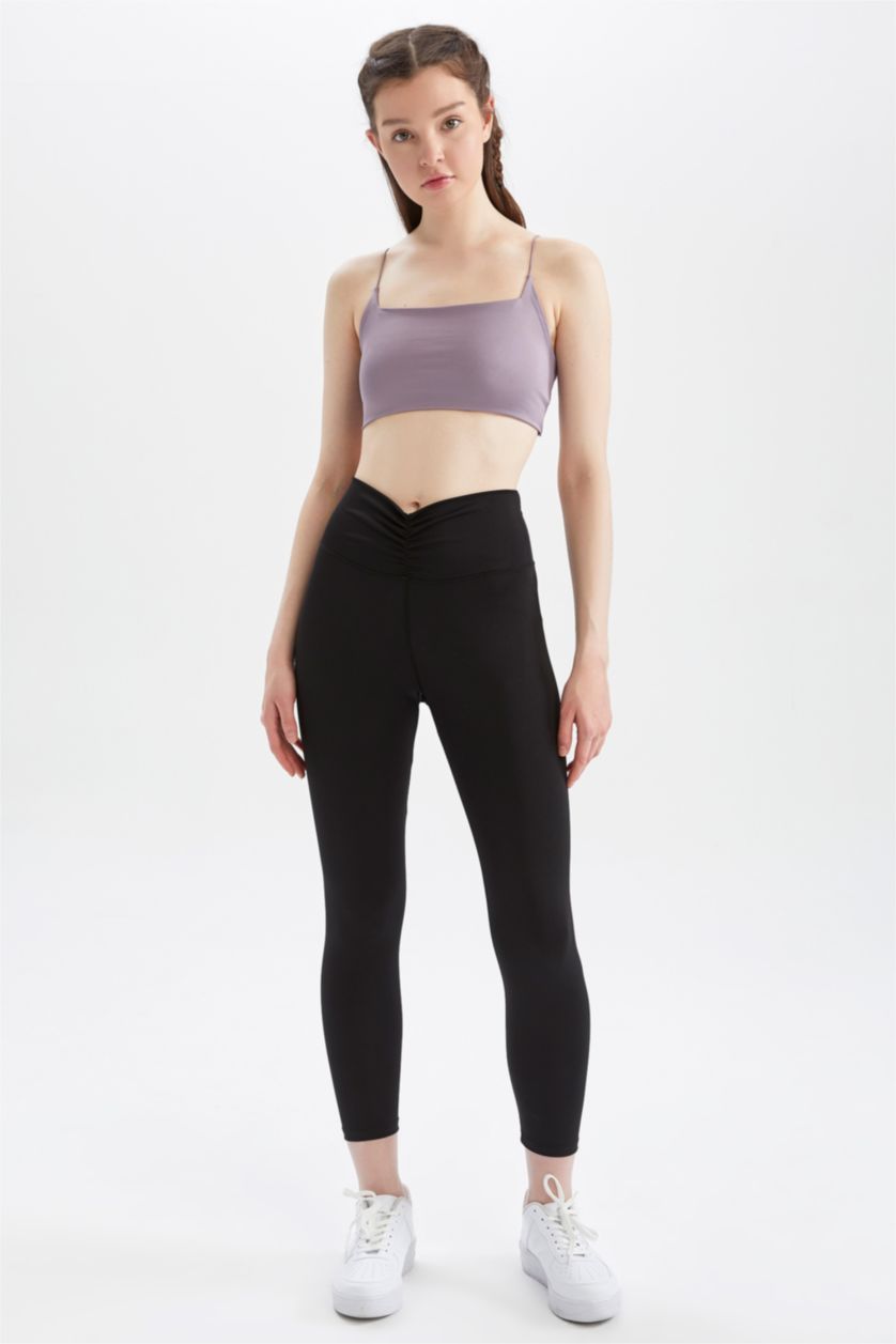 WOMAN Lilac Defacto Fit Crew Neck Rope Strap Crop Top