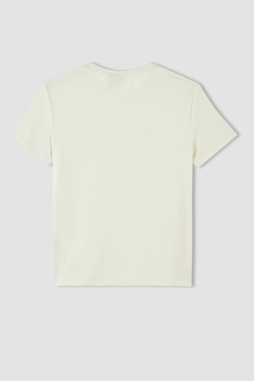 HOMME Beige Defacto Fit NBA Los Angeles Lakers T-shirt coupe régulière sous licence