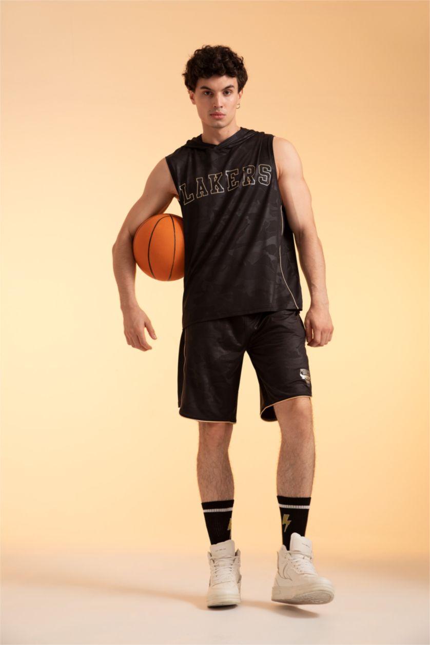 Erkek Siyah Regular Fit Şort