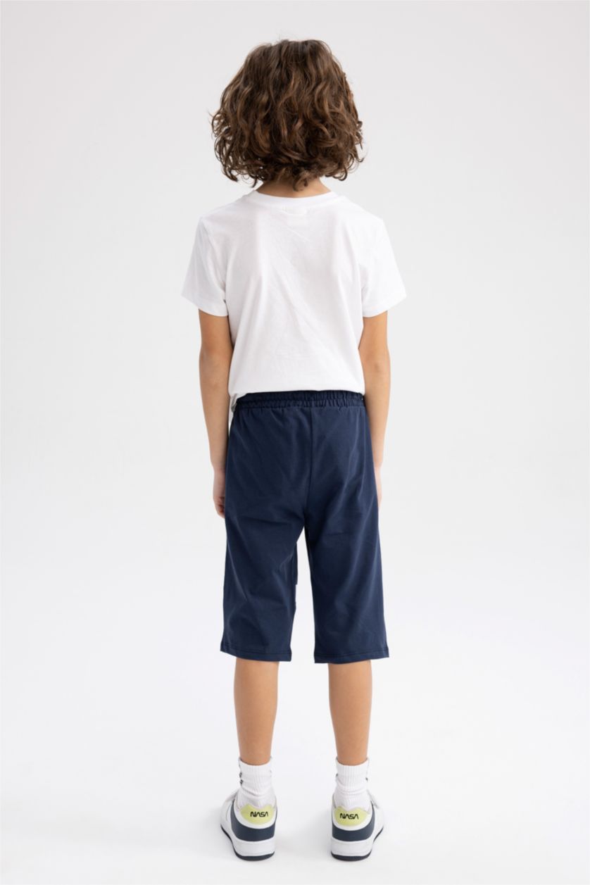 أولادي نيلي شورت اولادي طويل قطن ممشط قصة عادية