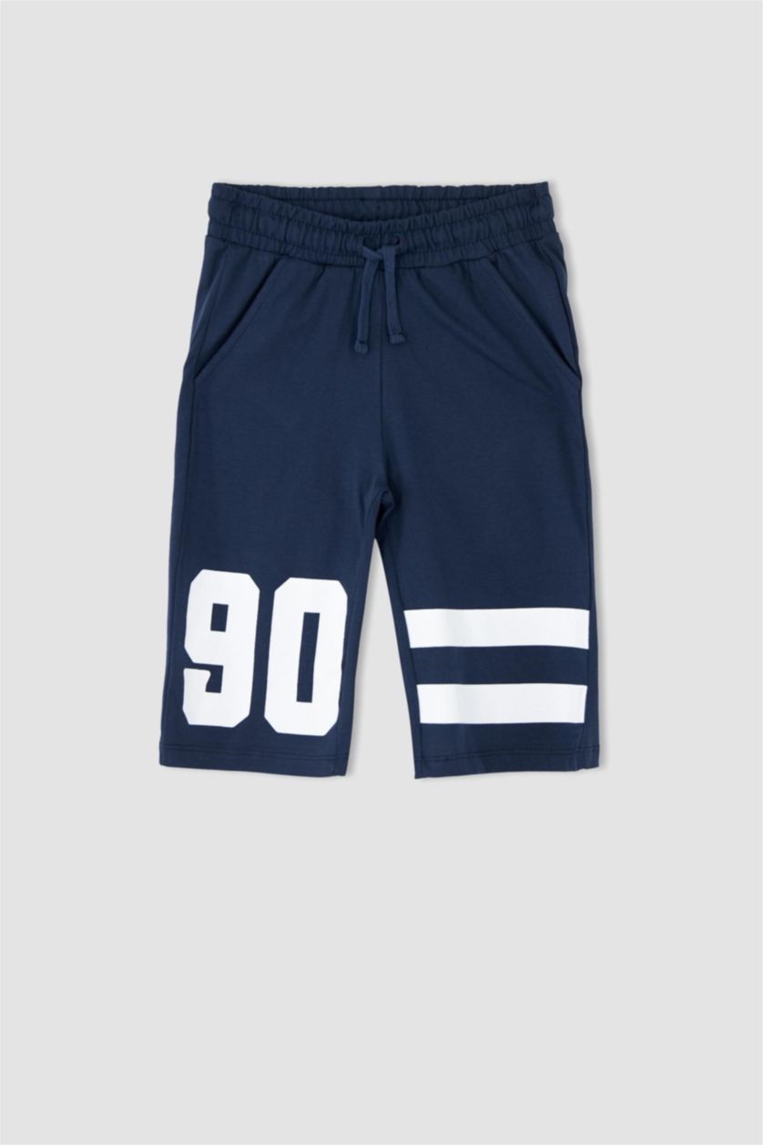 أولادي نيلي شورت اولادي طويل قطن ممشط قصة عادية