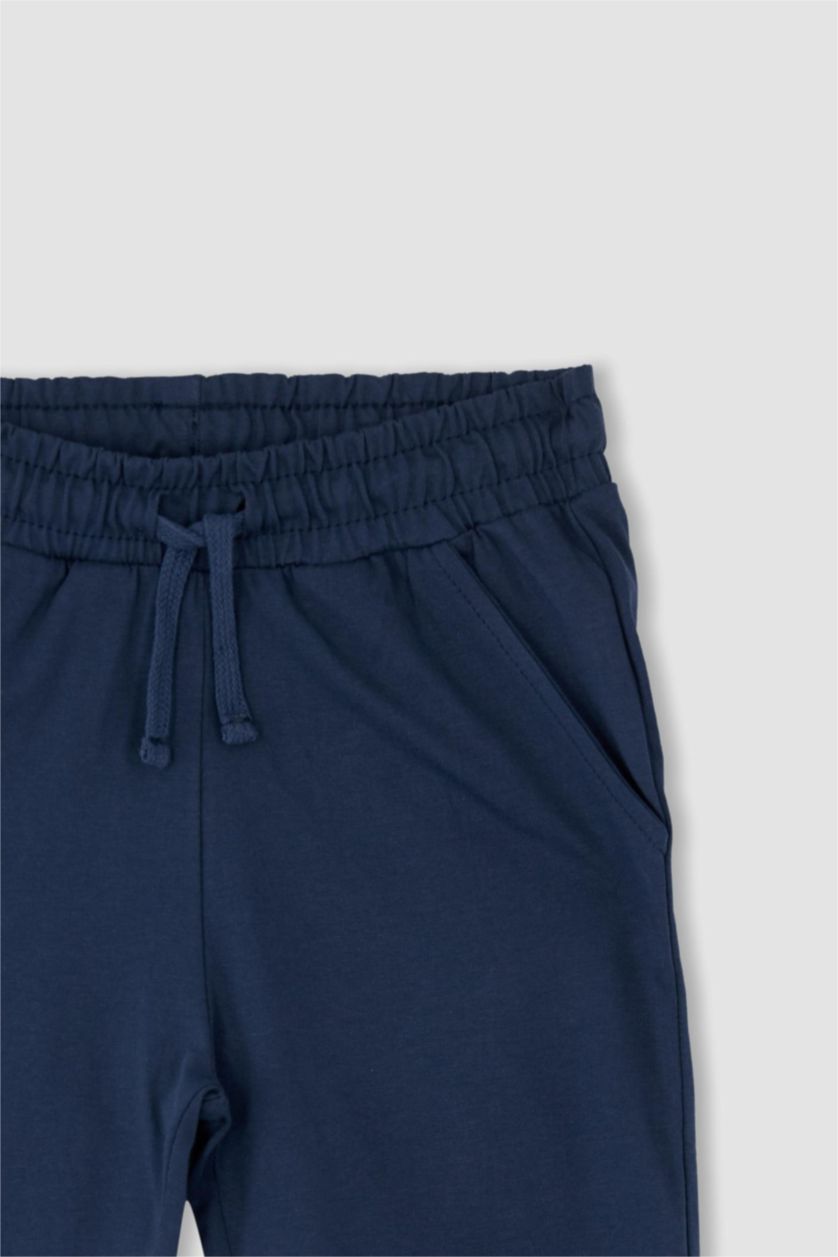 أولادي نيلي شورت اولادي طويل قطن ممشط قصة عادية