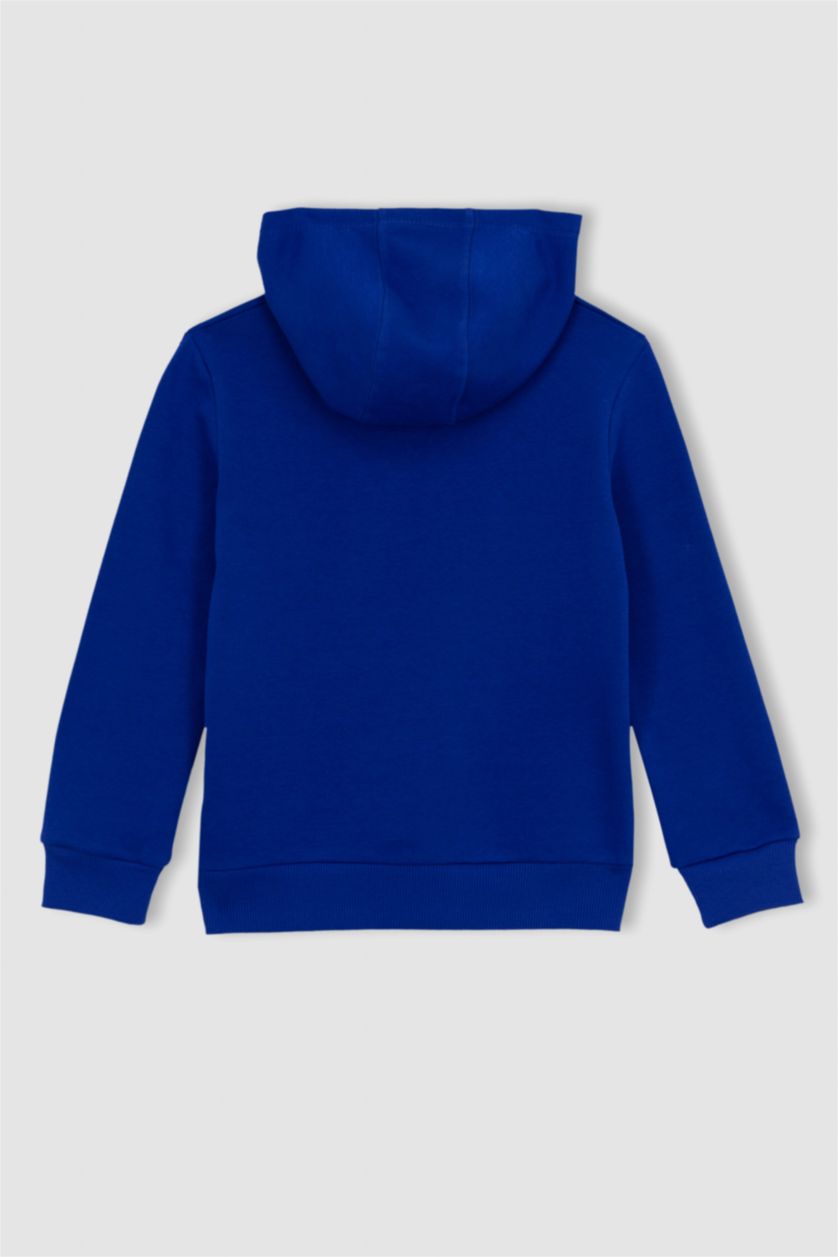 أولاد أزرق فاقع طقم ولادي بغطاء للرأس مطبوع - قطعتين