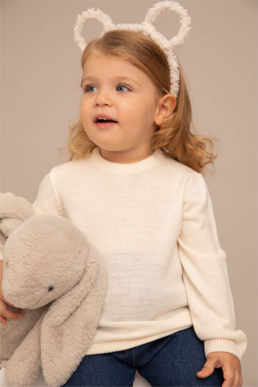 BÉBÉ FILLE Beige Pull Col Ras Du Cou BéBé Fille