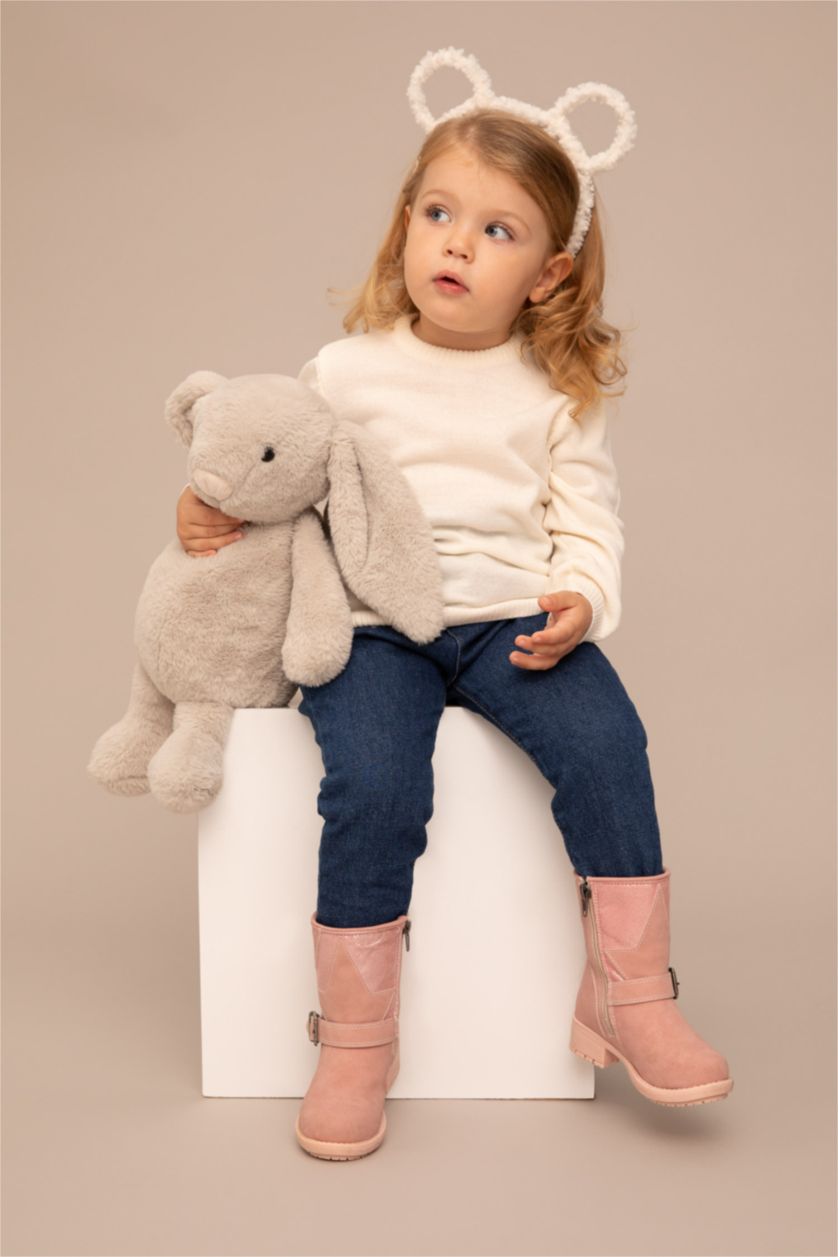 BÉBÉ FILLE Beige Pull Col Ras Du Cou BéBé Fille