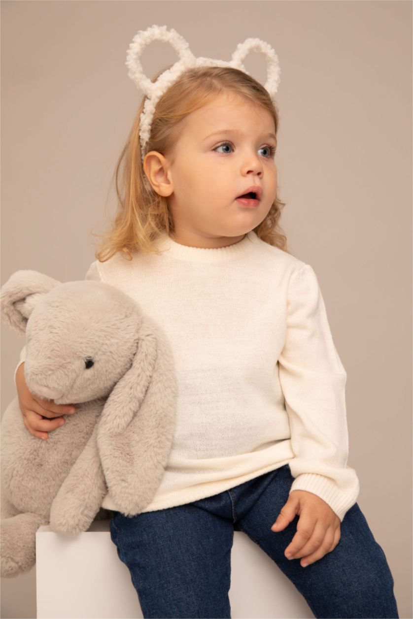 BÉBÉ FILLE Beige Pull Col Ras Du Cou BéBé Fille