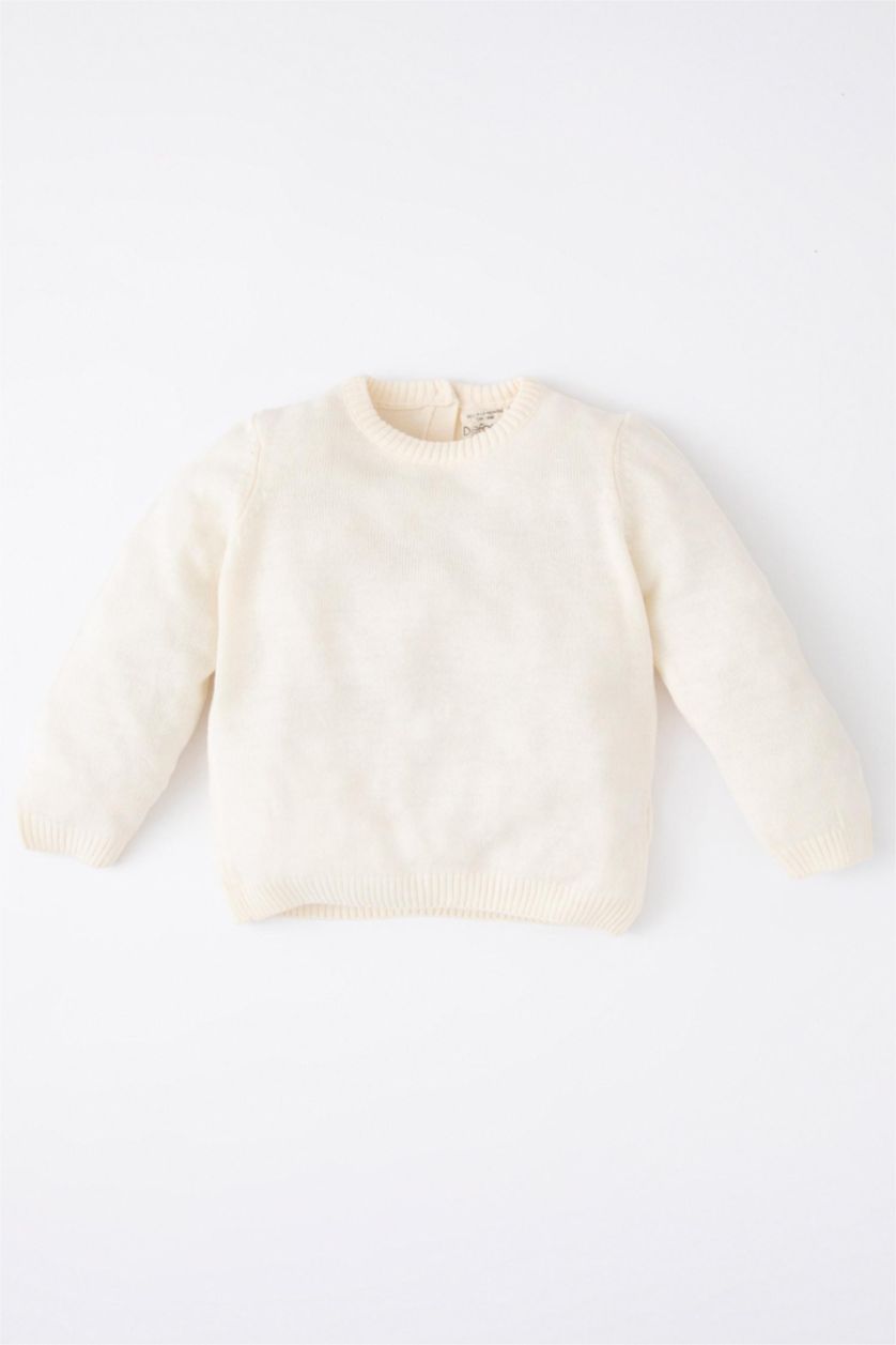 BÉBÉ FILLE Beige Pull Col Ras Du Cou BéBé Fille