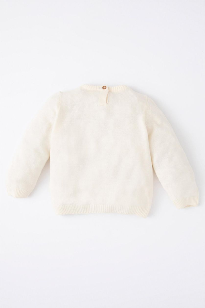 BÉBÉ FILLE Beige Pull Col Ras Du Cou BéBé Fille