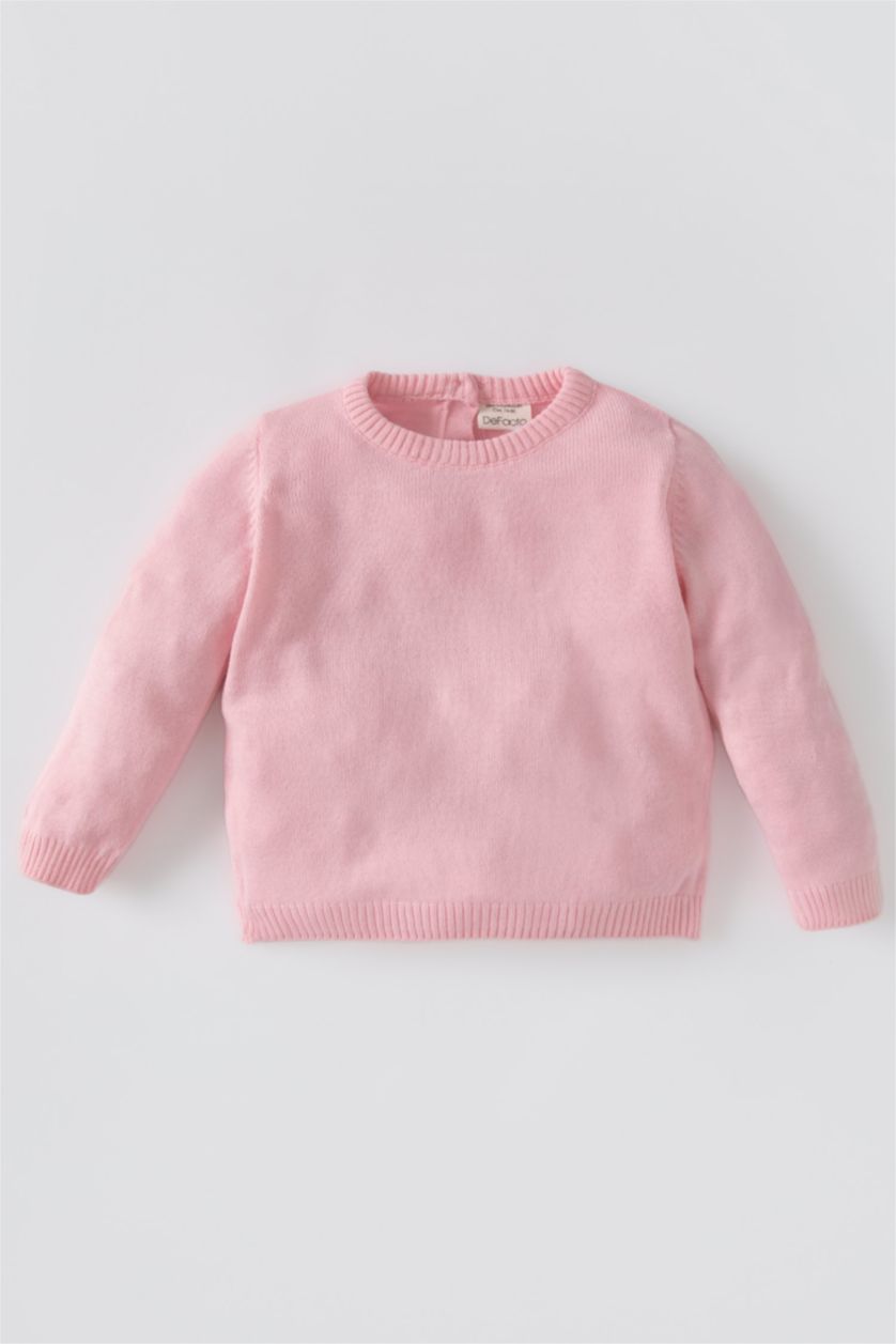 BÉBÉ FILLE Rose Clair Pull Col Ras Du Cou BéBé Fille