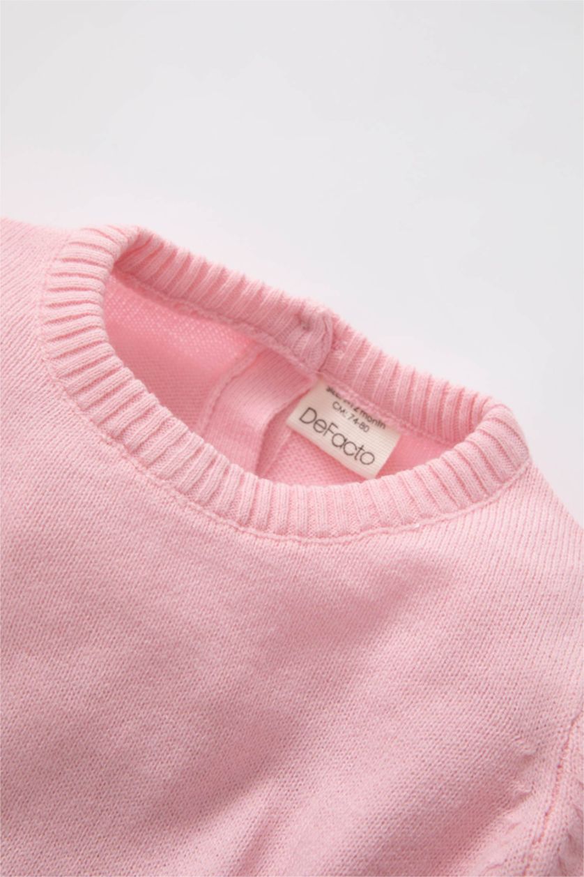 BÉBÉ FILLE Rose Clair Pull Col Ras Du Cou BéBé Fille