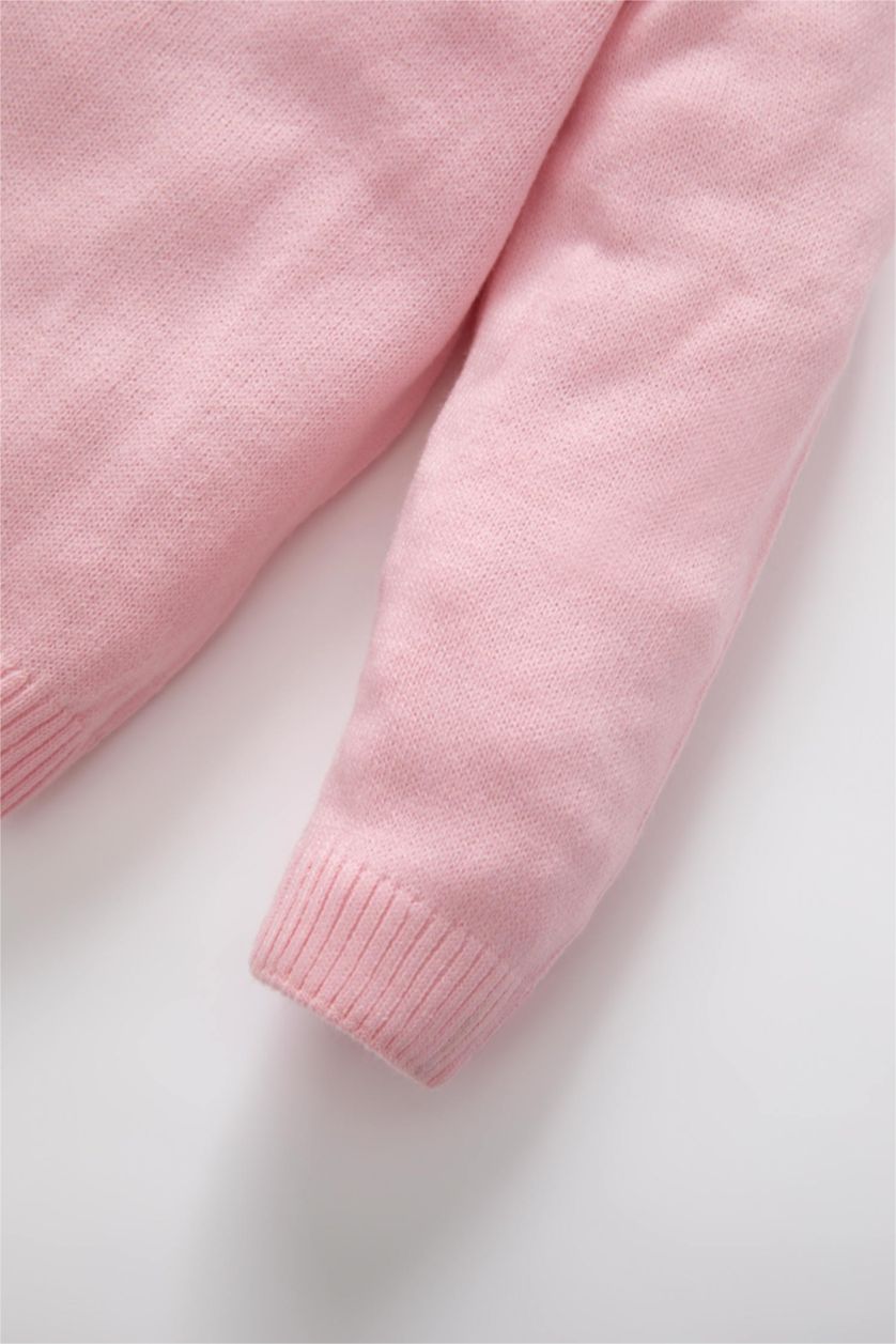 BÉBÉ FILLE Rose Clair Pull Col Ras Du Cou BéBé Fille