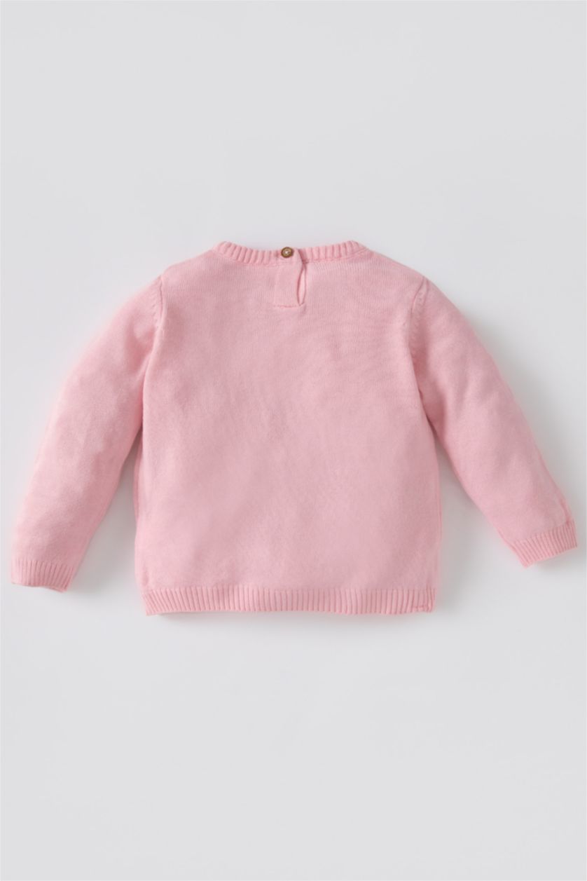 BÉBÉ FILLE Rose Clair Pull Col Ras Du Cou BéBé Fille