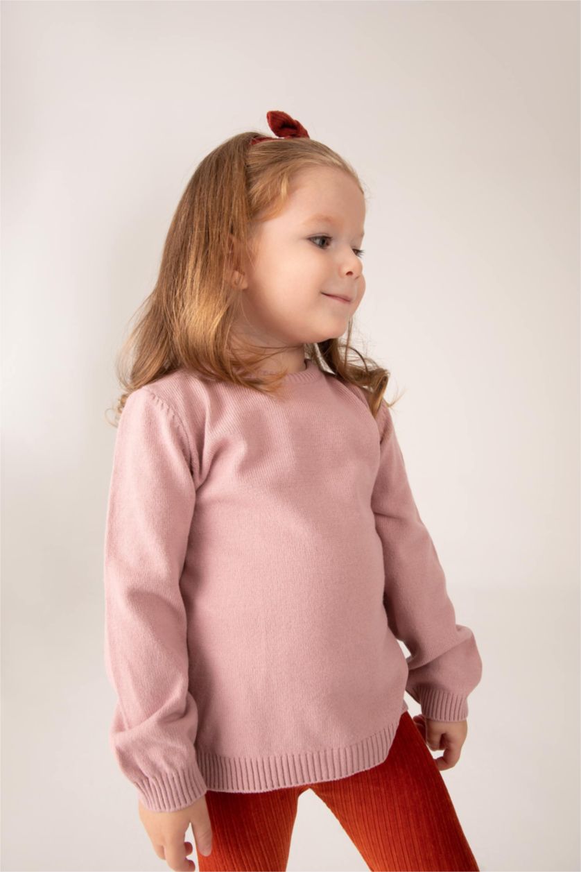 BÉBÉ FILLE Rose Pull ultra doux à col rond Coupe régulière pour bébé fille