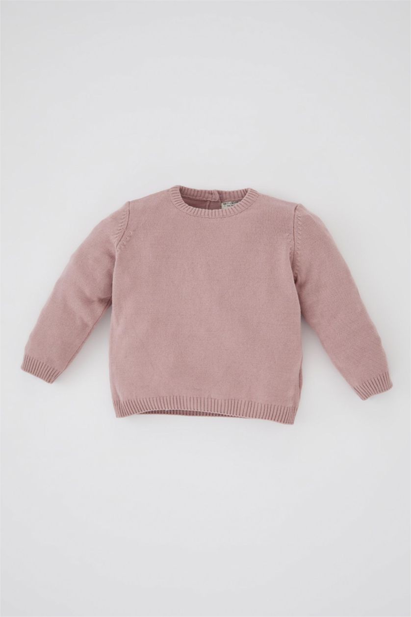 BÉBÉ FILLE Rose Pull ultra doux à col rond Coupe régulière pour bébé fille