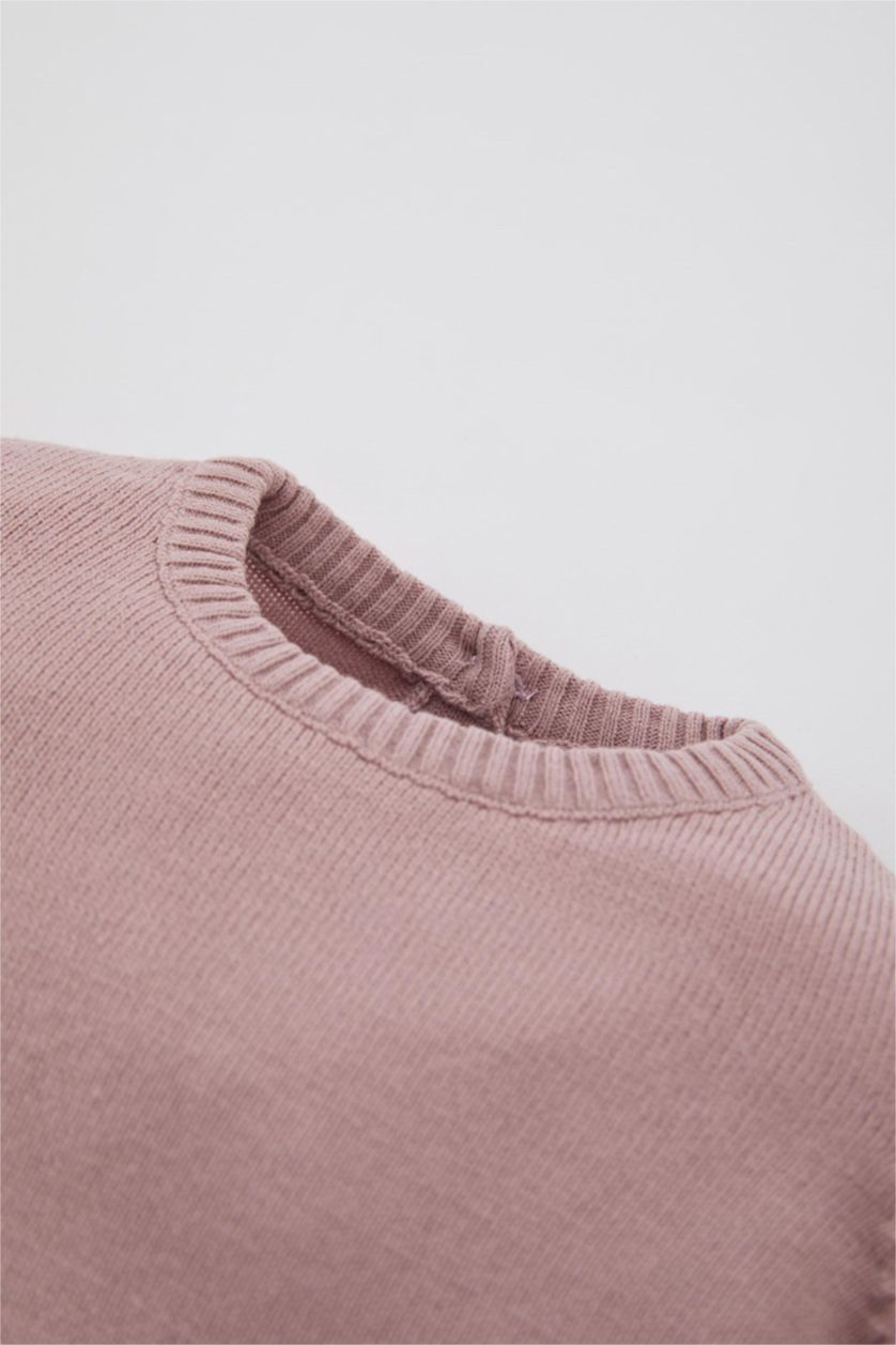 BÉBÉ FILLE Rose Pull ultra doux à col rond Coupe régulière pour bébé fille