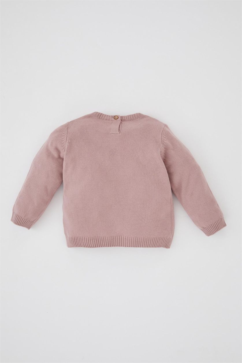 BÉBÉ FILLE Rose Pull ultra doux à col rond Coupe régulière pour bébé fille