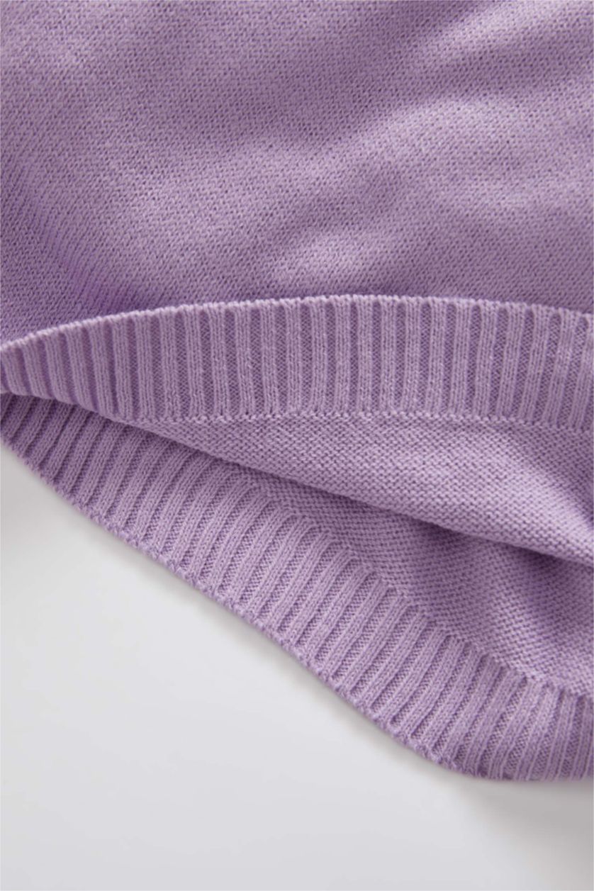 BÉBÉ FILLE Violet Clair Pull Col Ras Du Cou BéBé Fille