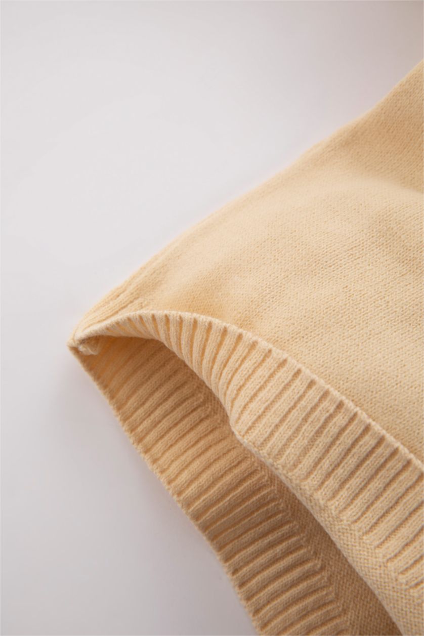 BÉBÉ FILLE Beige Clair Pull-Over Coupe Régulière Col Rond Pour BéBé Fille