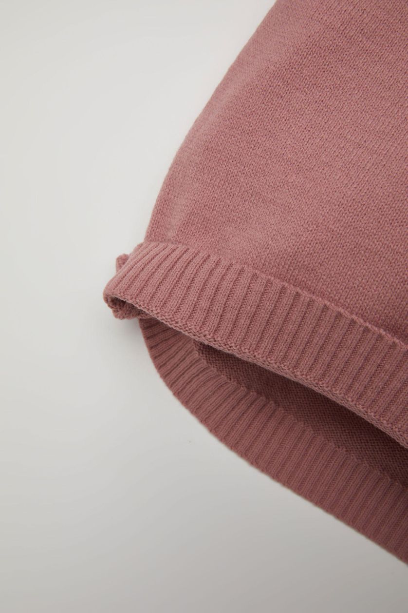 BÉBÉ FILLE Bordeaux Pull  en tricot basique bordeaux à col rond pour bébé fille