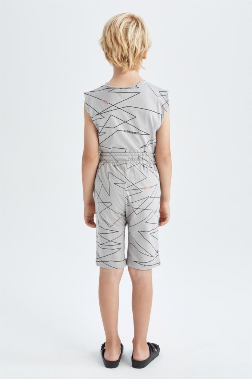 BOYS & TEENS Grey Boy Geometric Print Bermuda Short
